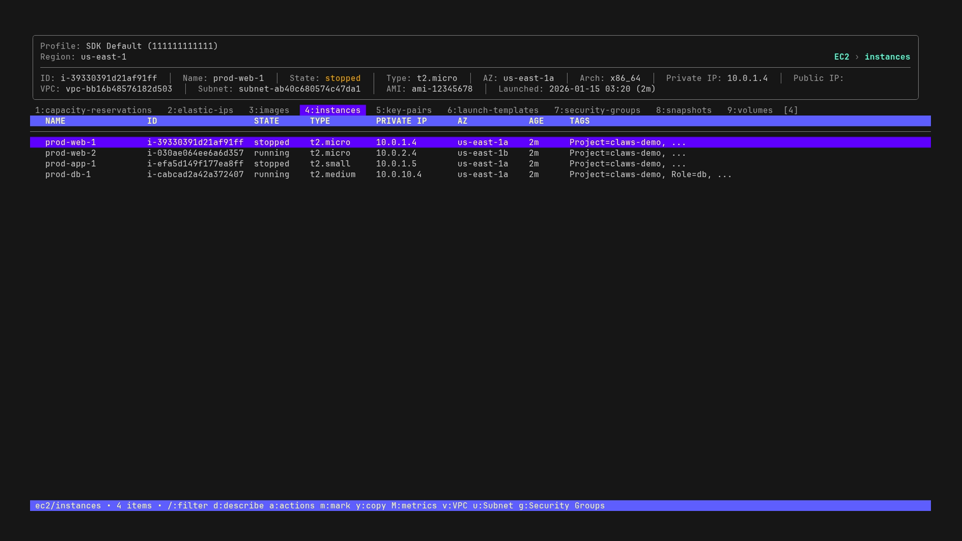 Resource browser interface