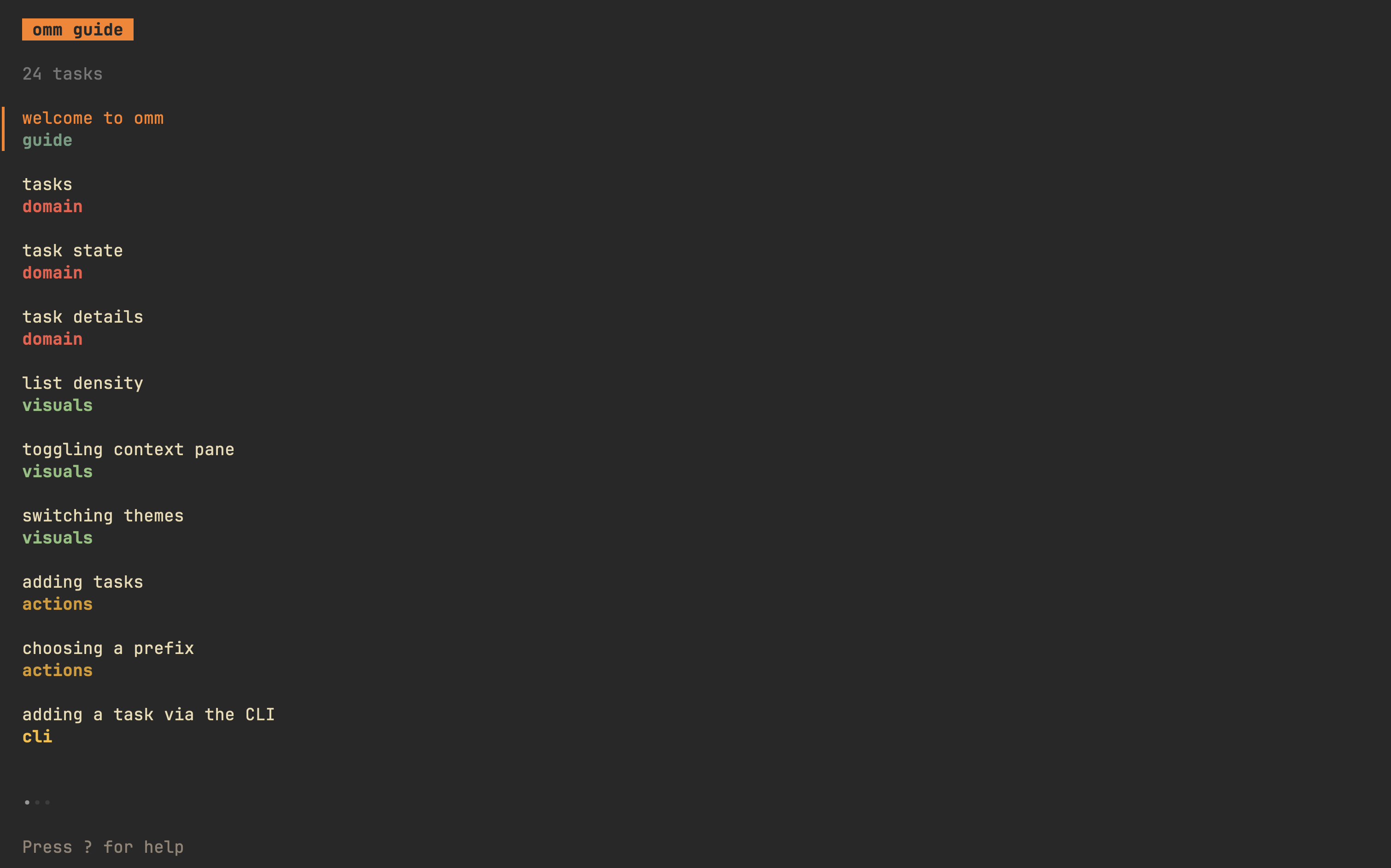 Spacious mode interface