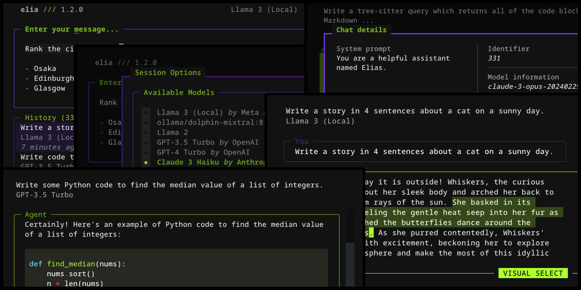 Elia screenshot collage