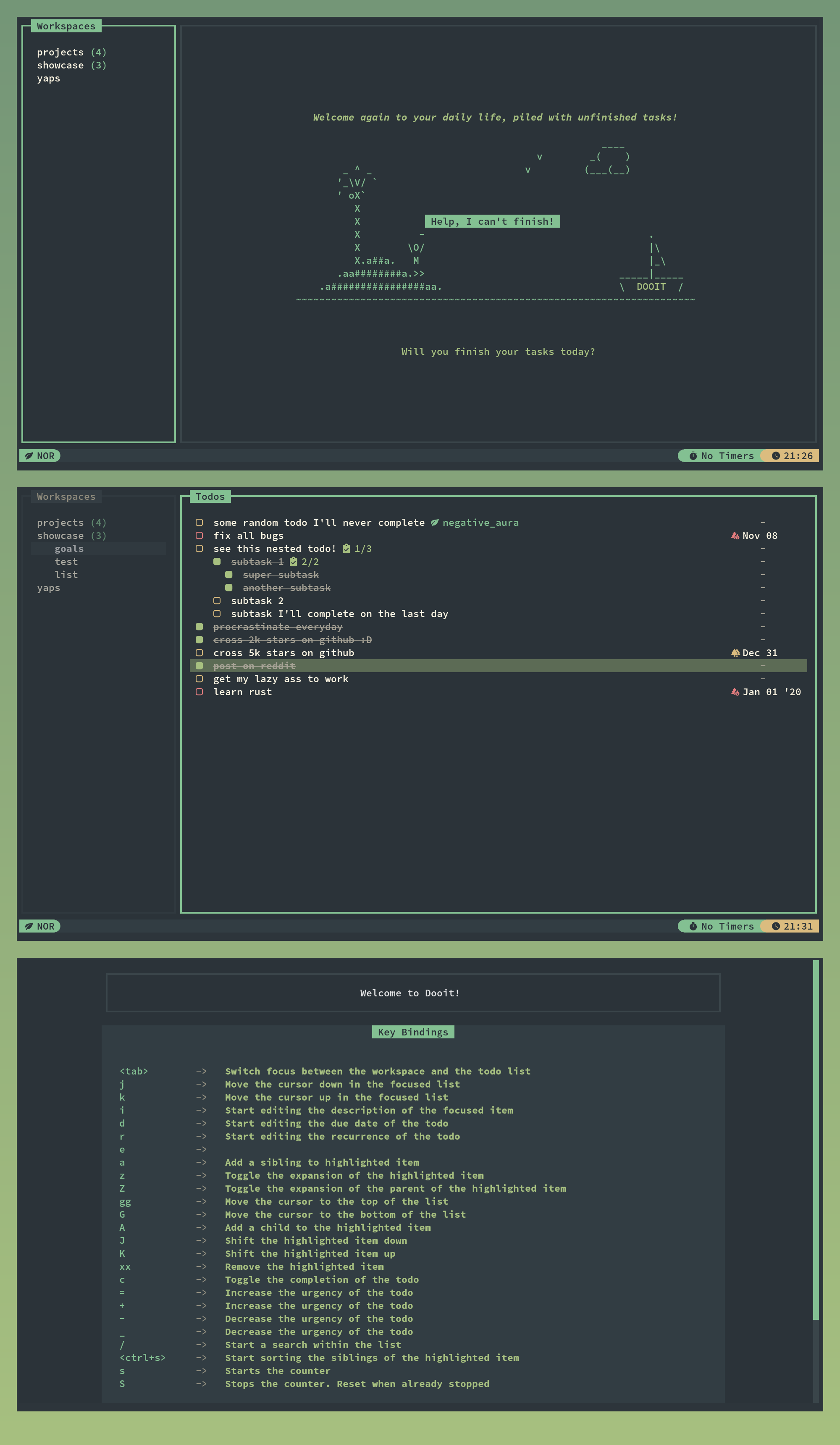 Dooit with Everforest configuration