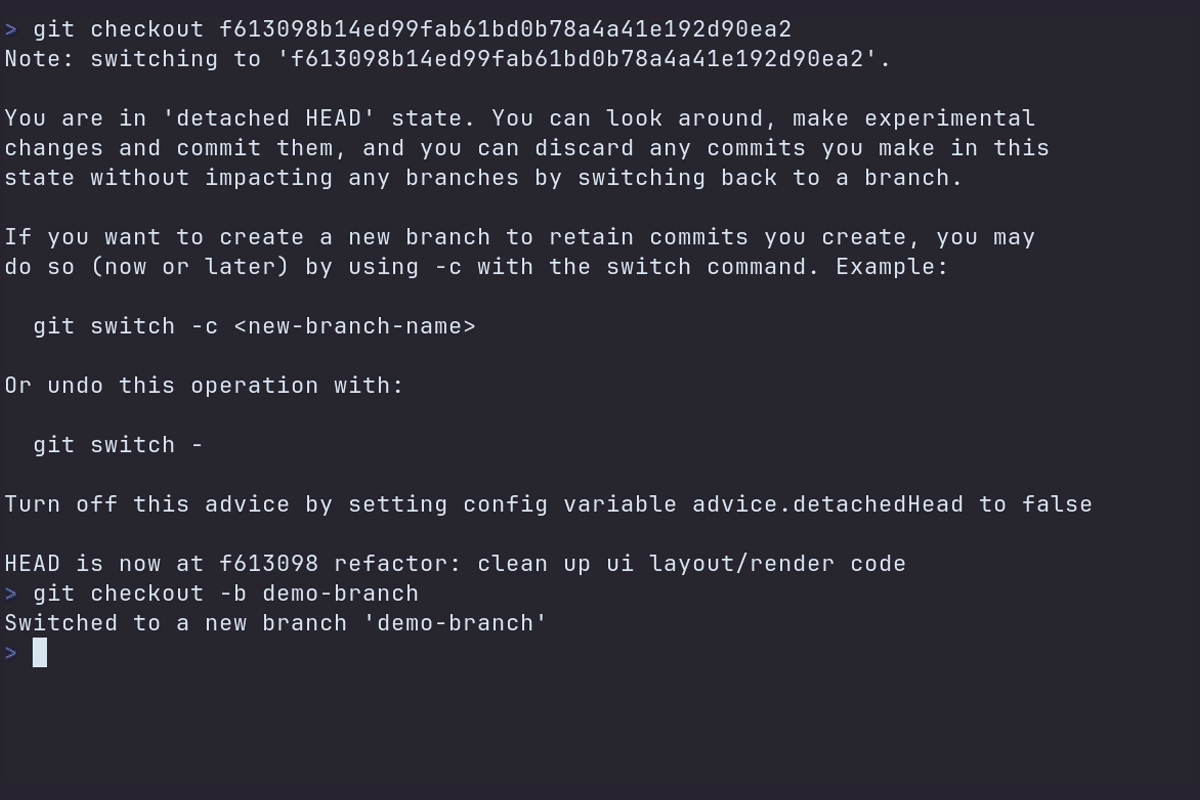 Gitu terminal interface demonstration
