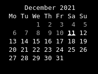 Default carl calendar output