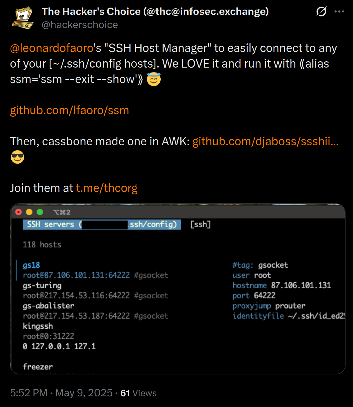 ssm terminal interface demo