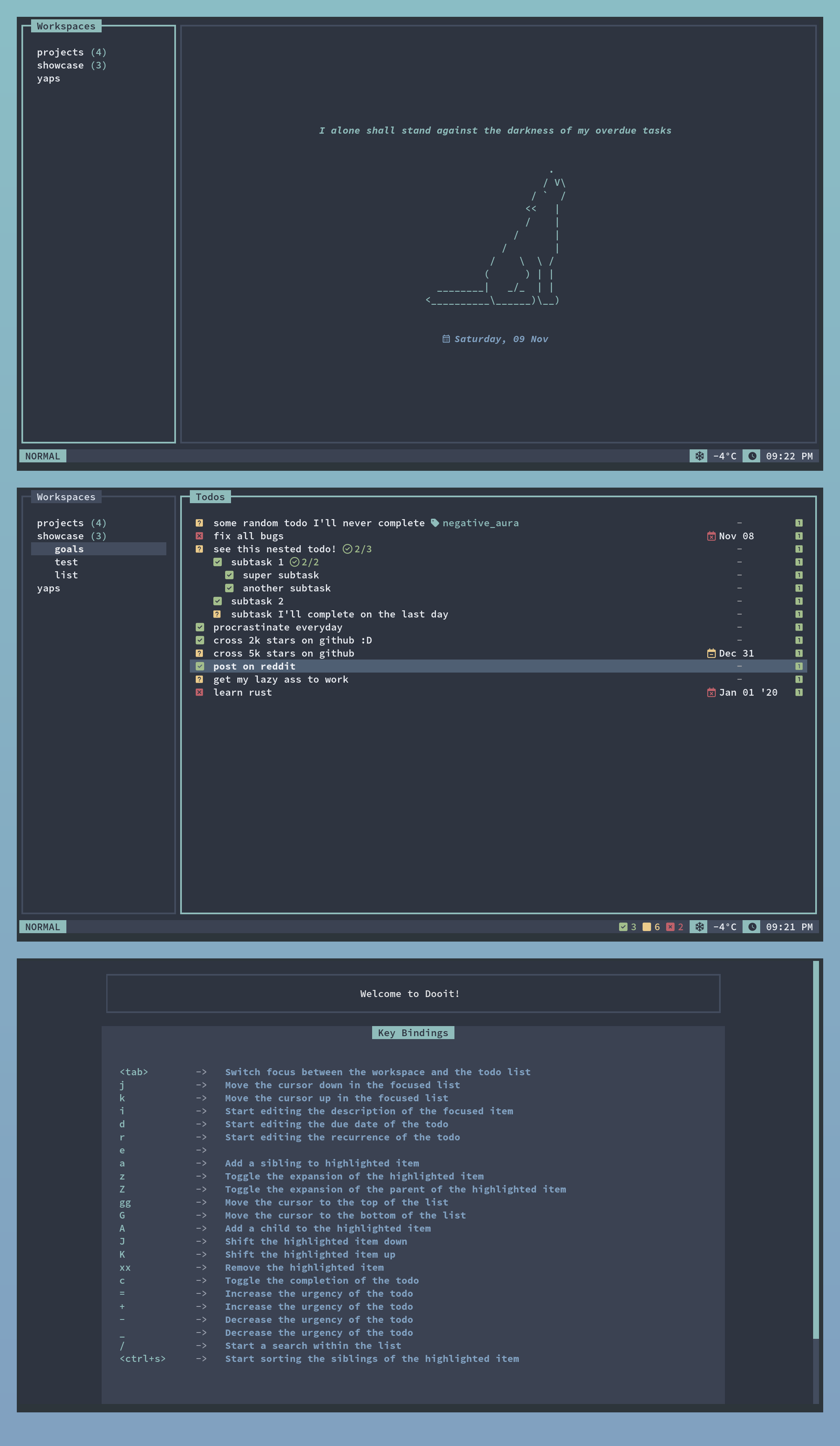 Dooit with NordTheme configuration