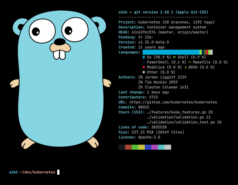 Onefetch terminal output example