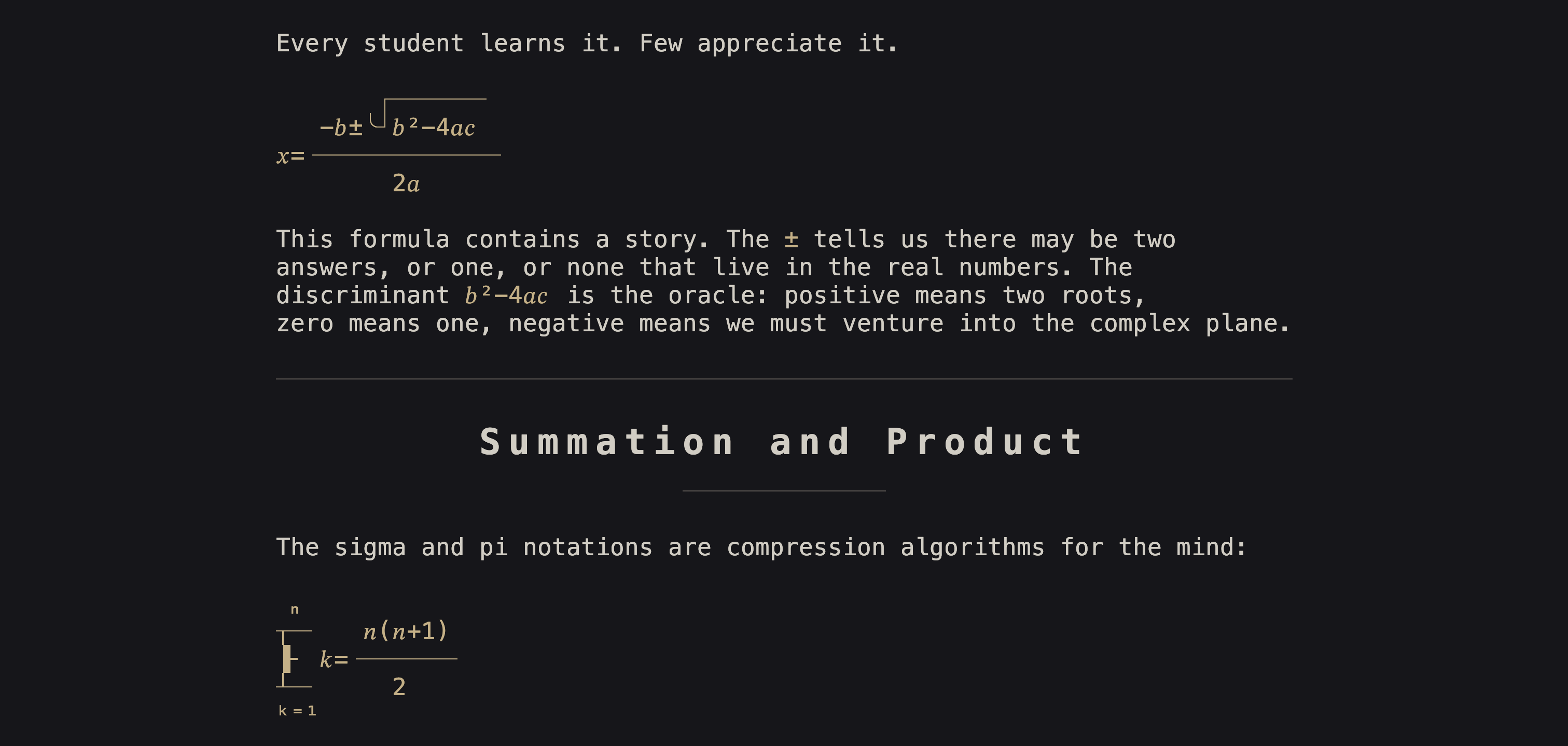 LaTeX math rendering as Unicode art