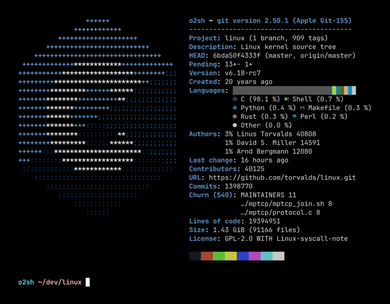 Onefetch alternative display format